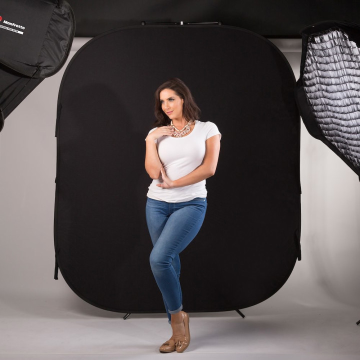 Manfrotto LL LB56GB - Collapsible Reversible Background (Black/Mid Gray, 5 x 6')