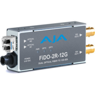 AJA FiDO-2R-12G - 2-Channel Single-Mode LC Fiber to 12G-SDI Receiver