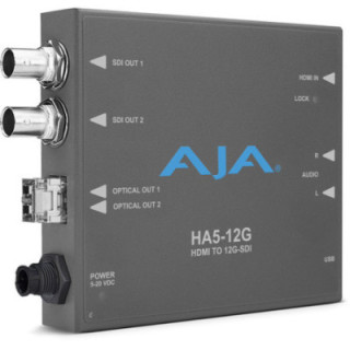 AJA HA5-12G-T-R0 - HDMI 2.0 to 12G-SDI Conversion with Single Fiber Transmitter