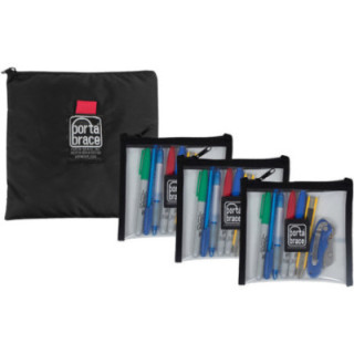 Portabrace POUCH-CLEARSET63 - set of 3, 6x6inches clear pouches and 1x CS-B9