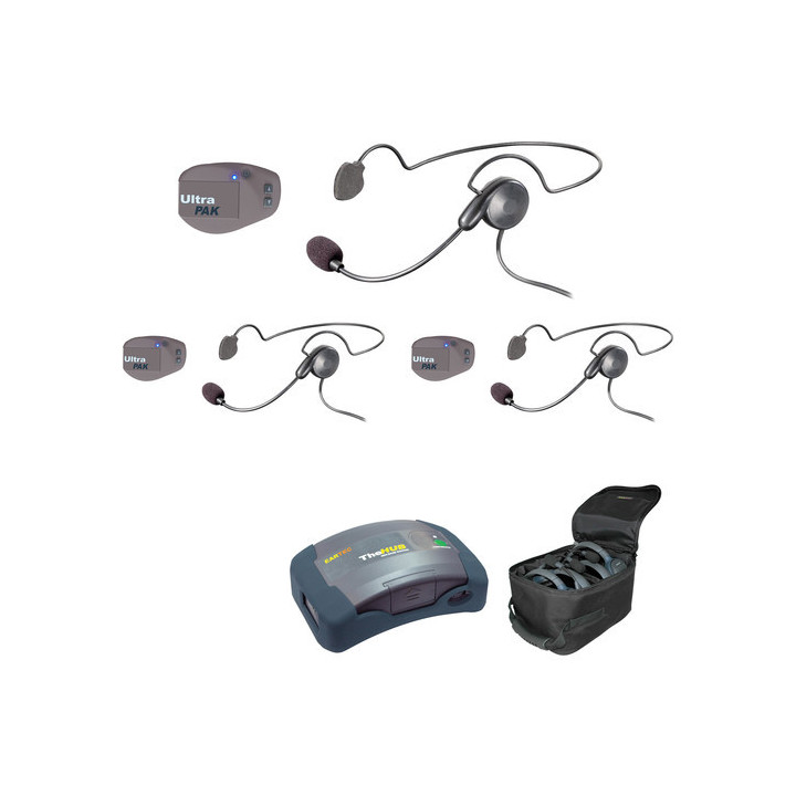 Eartec UPCYB3 - 1 HUB, 3 UltraPAK & 3 Cyber Headsets
