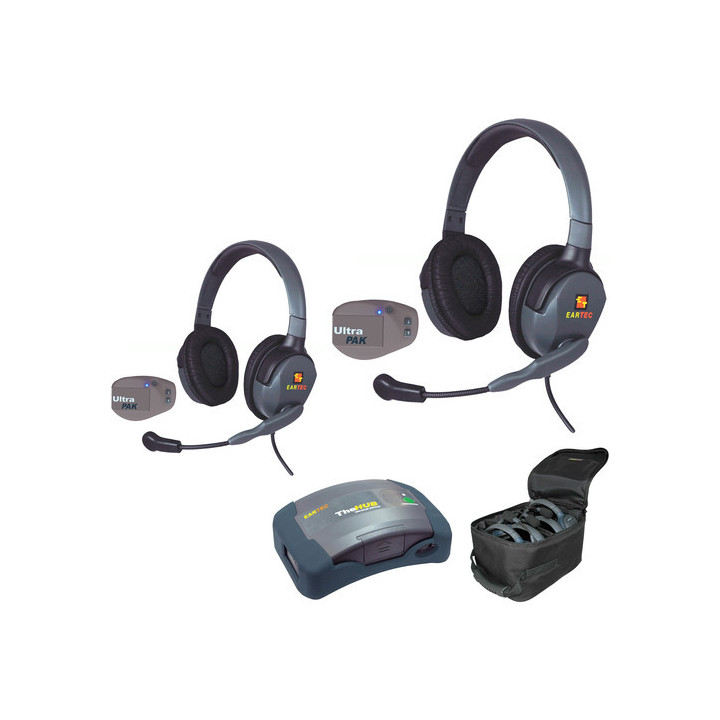 Eartec UPMX4GD2 - 1 HUB, 2 UltraPAK & 2 Max 4G Double Headsets
