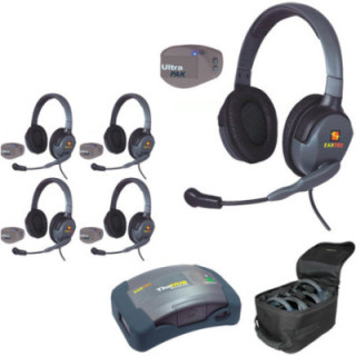 Eartec UPMX4GD5 - 1 HUB, 5 UltraPAK & 5 Max 4G Double Headsets