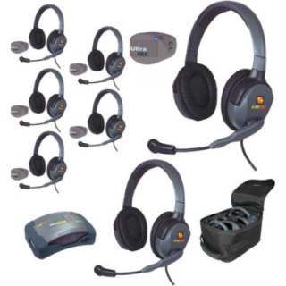 Eartec UPMX4GD7 - 1 HUB, 7 UltraPAK & 7 Max 4G Double Headsets