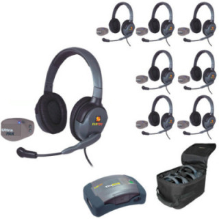 Eartec UPMX4GD8 - 1 HUB, 7 UltraPAK & 7 Max 4G Double Headsets