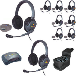 Eartec UPMX4GD9 - 1 HUB, 8 UltraPAK & 9 Max 4G Double Headsets