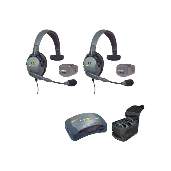 Eartec UPMX4GS2 - 1 HUB, 2 UltraPAK & 2 Max 4G Single Headsets