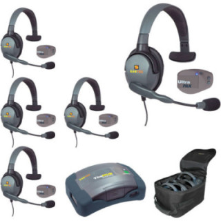 Eartec UPMX4GS5 - 1 HUB, 5 UltraPAK & 5 Max 4G Single Headsets