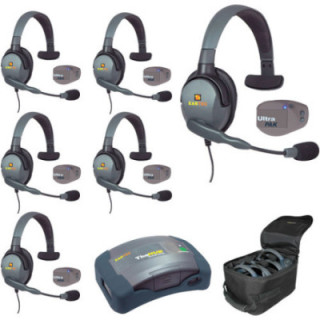 Eartec UPMX4GS6 - 1 HUB, 6 UltraPAK & 6 Max 4G Single Headsets