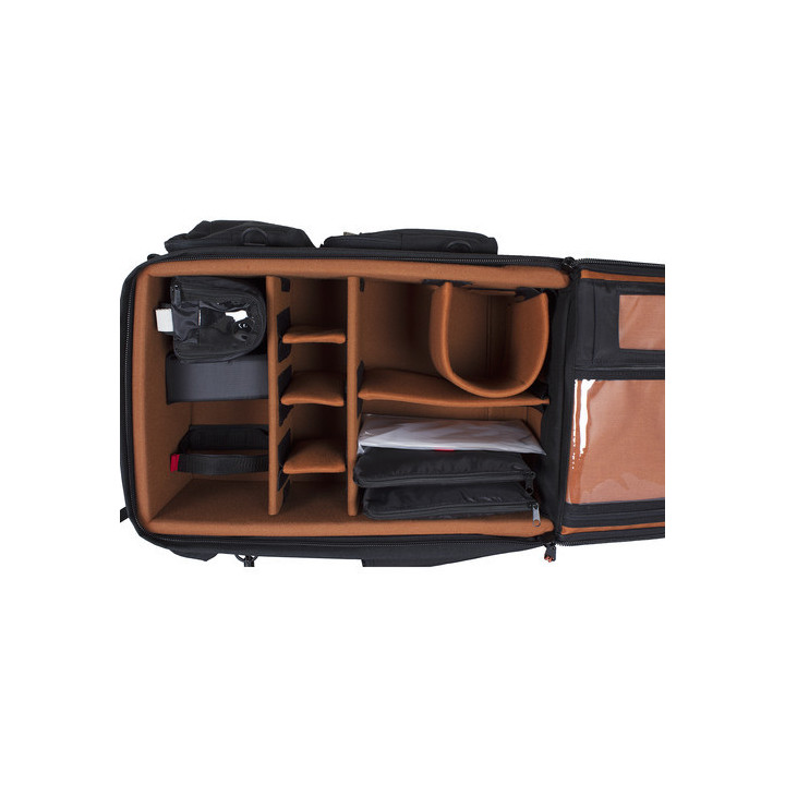 Portabrace BK-CINEMAOR - Rigid Framed Wheeld Back Pack designed for cinema style cameras