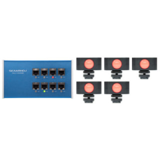 Skaarhoj ETH-TALLY-LINK-V2-X5 - Tally Box + 5 x Tally Lights Bundle