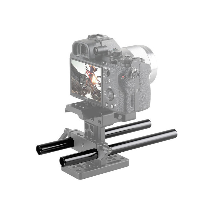 SmallRig 1051 - 2pcs 15mm Black Aluminum Alloy Rod (M12-20cm) 8inch