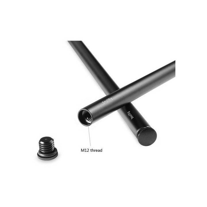 SmallRig 1054 - 2pcs 15mm Black Aluminum Alloy Rod (M12-40cm) 16inch