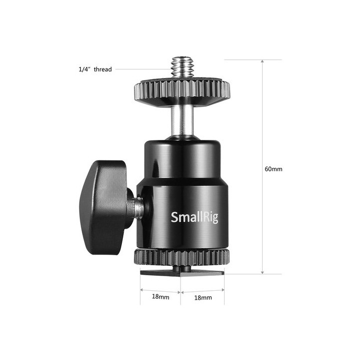 SmallRig 2059 - 1/4" Camera Hot shoe Mount with Additional 1/4" Screw (2pcs Pack)