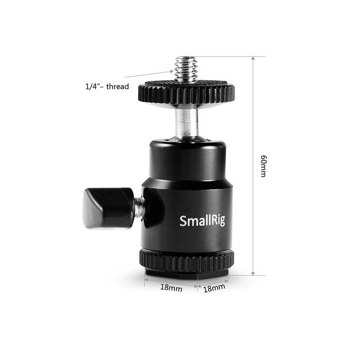 SmallRig 761 - New 1/4" Camera Hot shoe mount w/ additional 1/4" screw