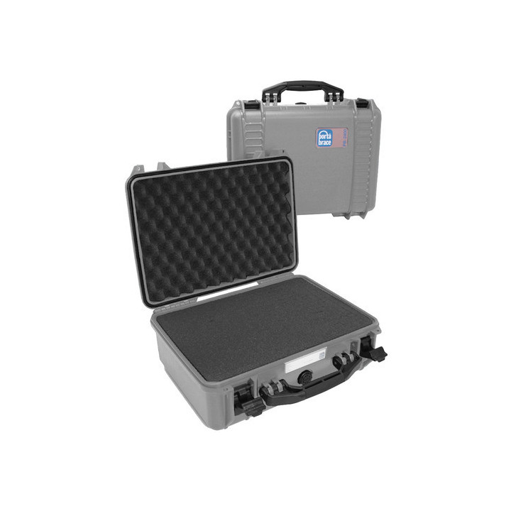 Portabrace PB-2400FP - Hard Case, Foam Interior, Airtight, Small, Platinum