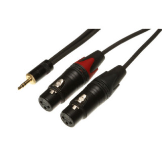 Contrik NYK0.5MPS-BL - 0.5m Mini Plug 3 pole to 2x XLR female