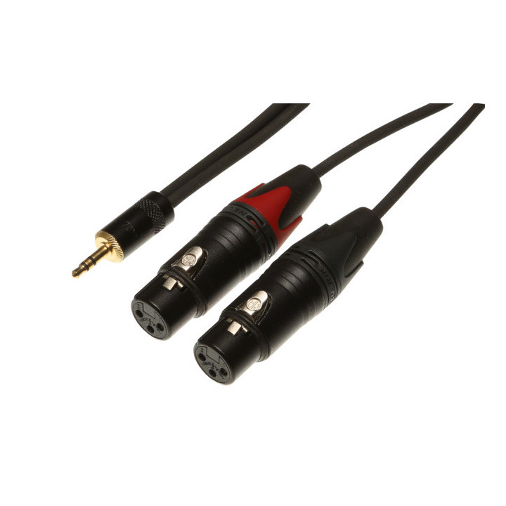 Contrik NYK0.5MPS-BL - 0.5m Mini Plug 3 pole to 2x XLR female