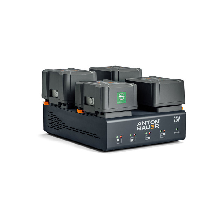 Anton-Bauer 8475-0138 - 26VLP4, 4 Position Gold Mount Plus Charger