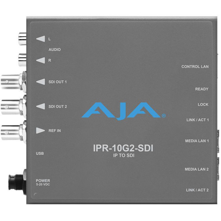AJA IPR-10G2-SDI-R0 - Single Channel SMPTE ST 2110 Video and Audio IP Decoder