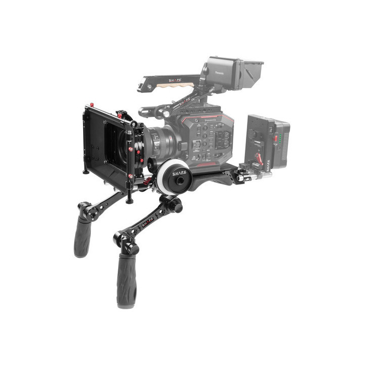 Shape BP25 - Compact REVOLT shoulder baseplate (BP20) with follow focus, HAND15 shadow and matte box kit