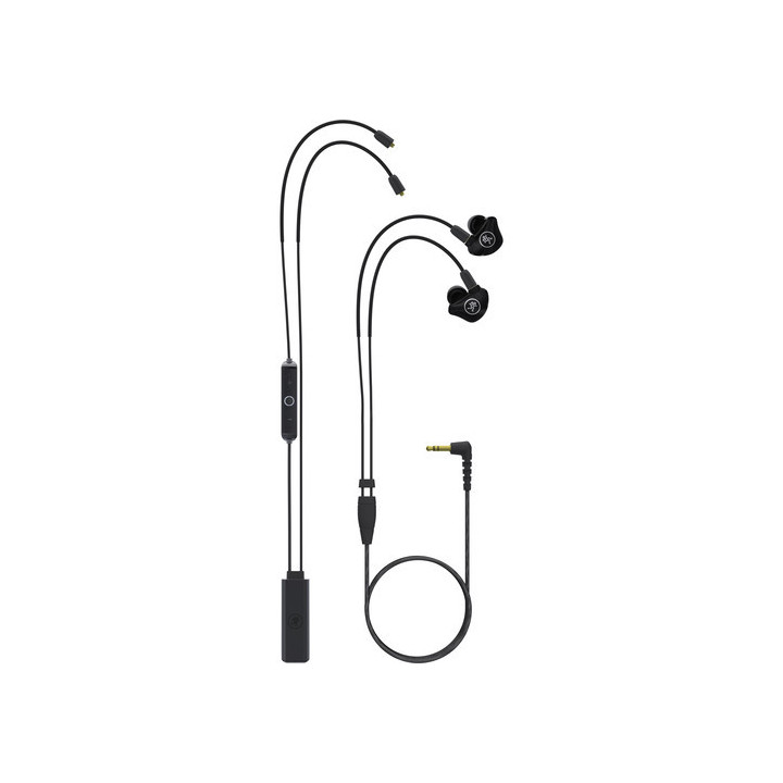 Mackie MP-120 BTA - Single Dynamic Driver In-Ear Headphones with Bluetooth Adapter Cable