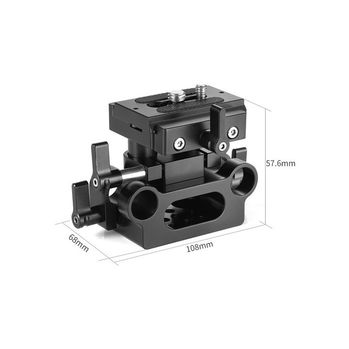 SmallRig DBC2272B - Universal 15mm Rail Support System Baseplate