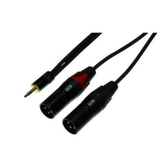 Contrik NYK1.5MPM-BL - 1.5m Mini Plug 3 pole to 2x XLR male