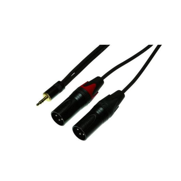 Contrik NYK1.5MPM-BL - 1.5m Mini Plug 3 pole to 2x XLR male