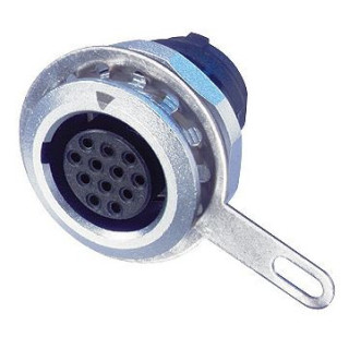 Contrik MRF12 - miniCON 12 pole female chassis connector panel mount, solder contacts