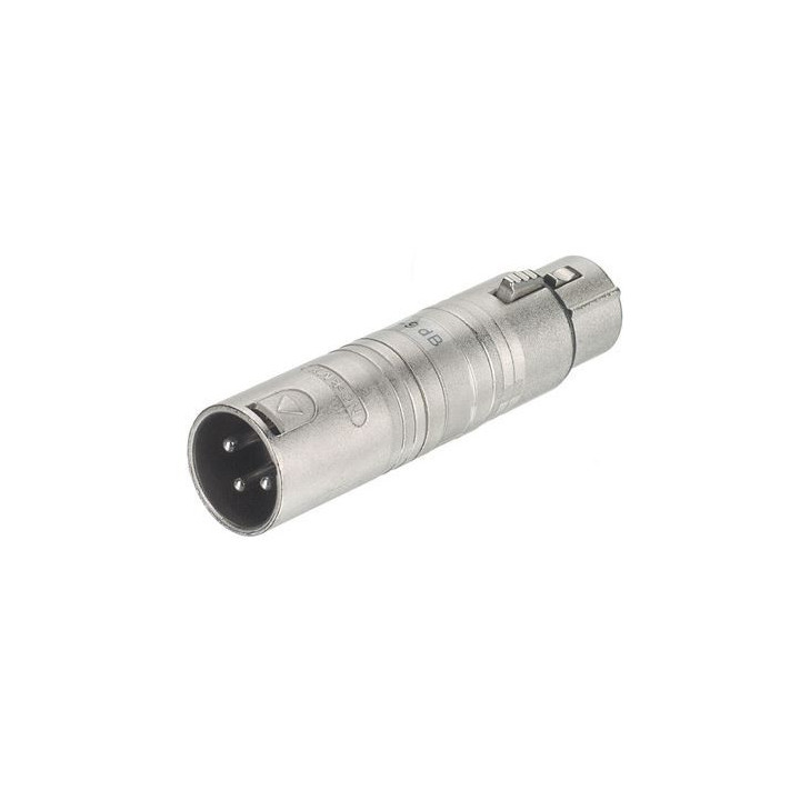 Contrik NA3FM-9DB - Adaptor XLR female to XLR male with attenuator -9dB
