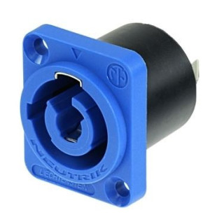Contrik NAC3MPA-1-WOT - Chassis connector, power-in, 3/16 inches flat tab terminals, blue