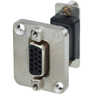 Contrik NADB15FF - 15 pole D-SUB feedthrough, f/f D-shape nickel housing