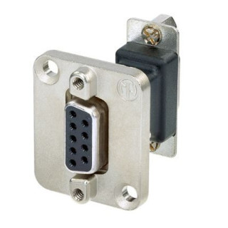 Contrik NADB9FF - 9 pole D-SUB feedthrough f/f, D-shape nickel housing