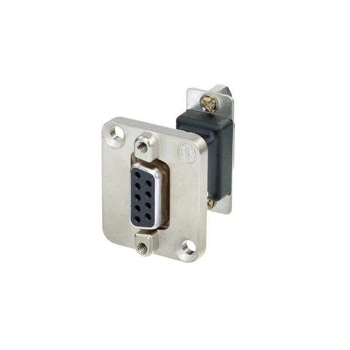 Contrik NADB9FF - 9 pole D-SUB feedthrough f/f, D-shape nickel housing