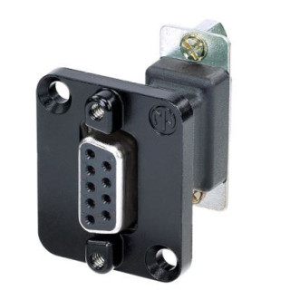 Contrik NADB9FF-B - 9 pole D-SUB feedthrough f/f, black D-shape housing