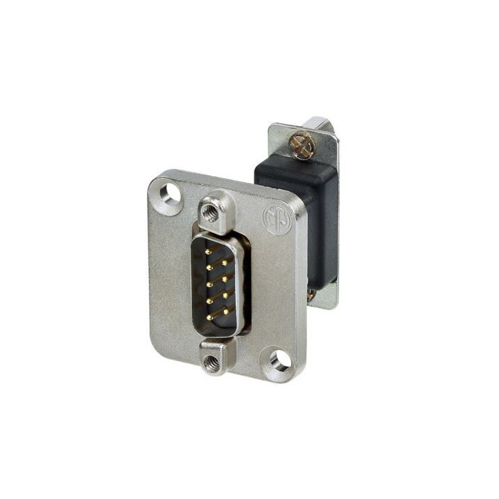 Contrik NADB9MF - 9 pole D-SUB feedthrough m/f, D-shape nickel housing