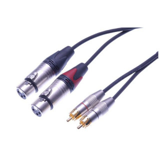 Contrik NAK0.5CF-BL - 0.5m Stereo cable Phono (RCA) to 2 x XLR female