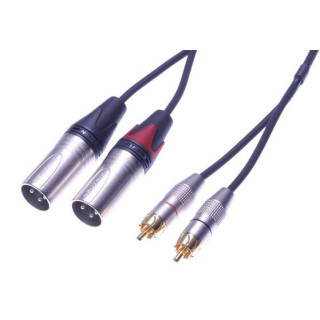 Contrik NAK0.5CM-BL - 0.5m Stereo Cable Phono (RCA) to 2 XLR male