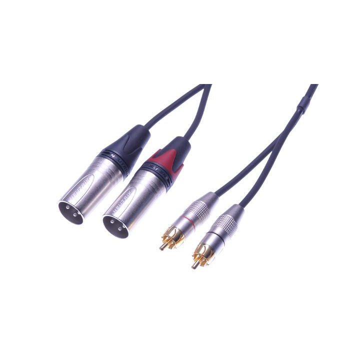Contrik NAK0.5CM-BL - 0.5m Stereo Cable Phono (RCA) to 2 XLR male