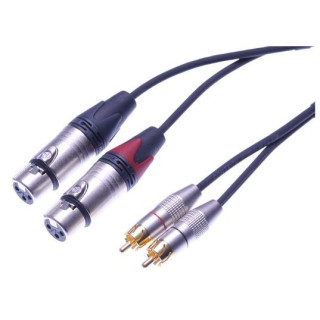 Contrik NAK1.5CF-BL - 1.5m Stereo cable Phono (RCA) to 2 x XLR female