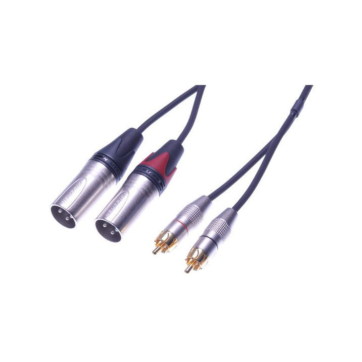 Contrik NAK1.5CM-BL - 1.5m Stereo Cable Phono (RCA) to 2 XLR male
