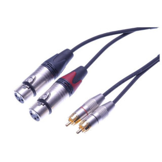 Contrik NAK3CF-BL - 3m Stereo cable Phono (RCA) to 2 x XLR female