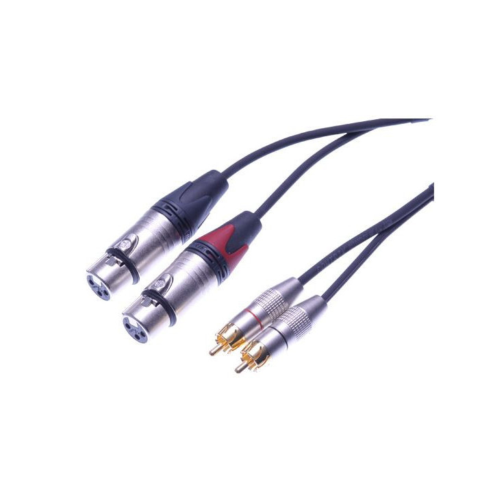 Contrik NAK3CF-BL - 3m Stereo cable Phono (RCA) to 2 x XLR female