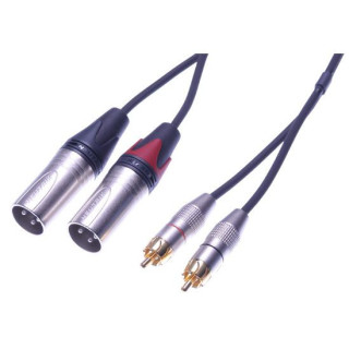 Contrik NAK3CM-BL - 3m Stereo Cable Phono (RCA) to 2 XLR male