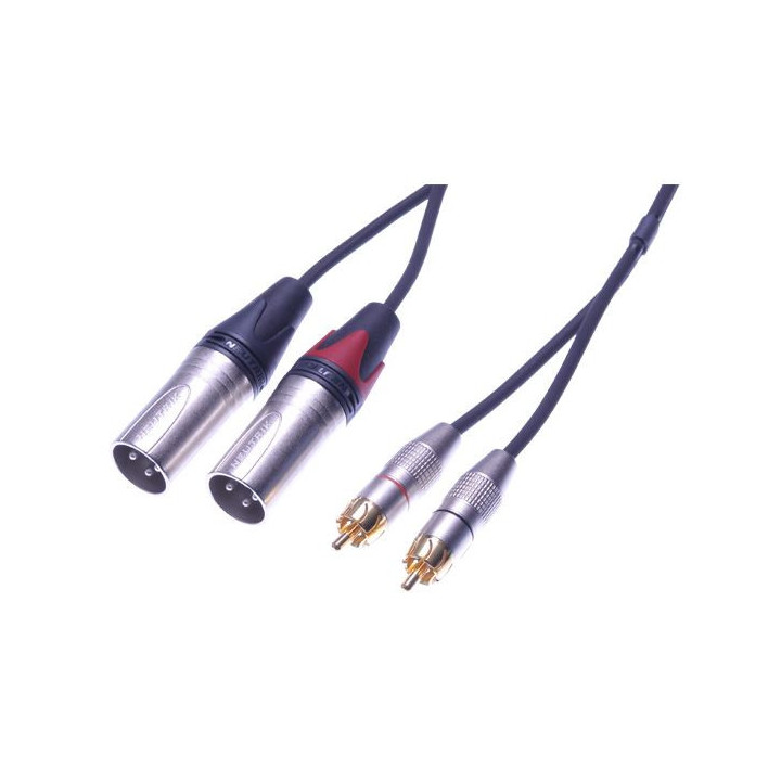 Contrik NAK3CM-BL - 3m Stereo Cable Phono (RCA) to 2 XLR male