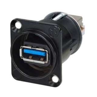 Contrik NAUSB3-B - USB Feed Through 3.0, Black