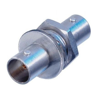 Contrik NBB75FG - Grounded BNC cable jack for panel mount, feedthrough, grounded