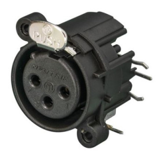 Contrik NC3FAHR2 - 3 pole female XLR receptacle, grounding