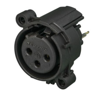 Contrik NC3FAV-0 - 3 pole female XLR receptacle without ground / shell contact